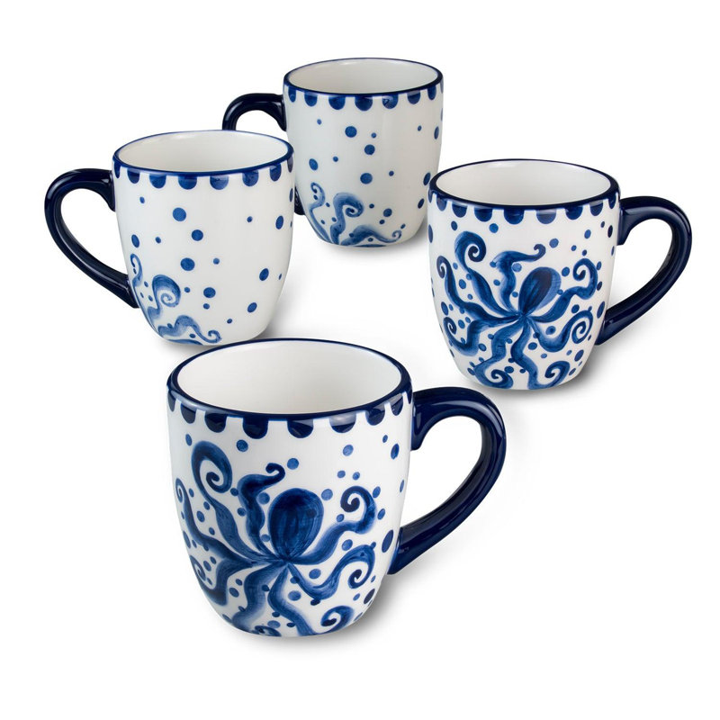 Ensemble de 4 tasses Euro Ceramica Octopus