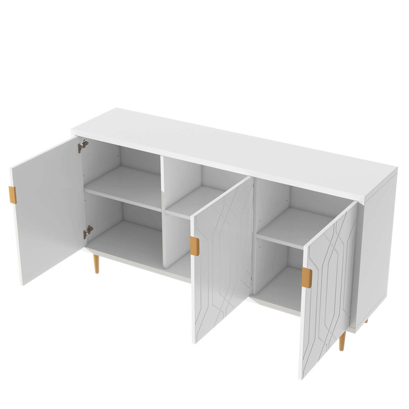 Janneke Modern TV Stand for TVs Multi-Functional Media Console Tv Console Table Modern Tv Stand Adjustable Shelves Storage