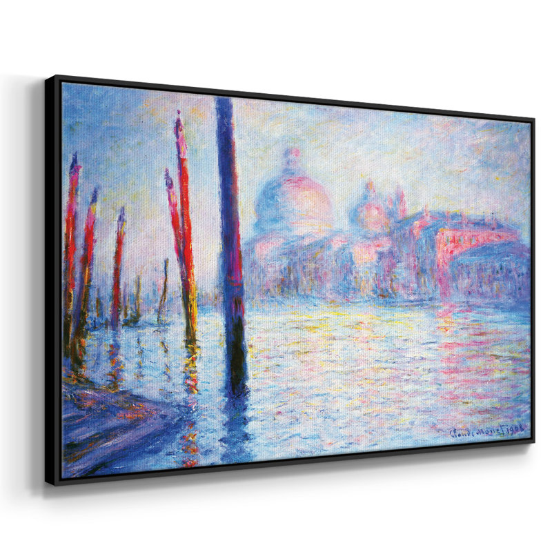 Canal Grand par Monet, reproduction d'art sur toile, H 27 po x l 41 po x P 2 po, Noir