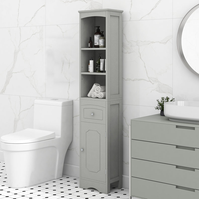 Rangement autoportant au-dessus de la toilette, Gris