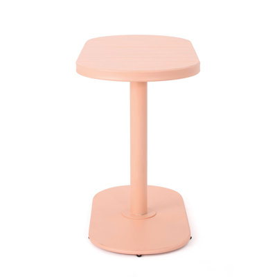 Iron Bistro Table - Outdoor Dining Elegant Decor Furniture In Coral