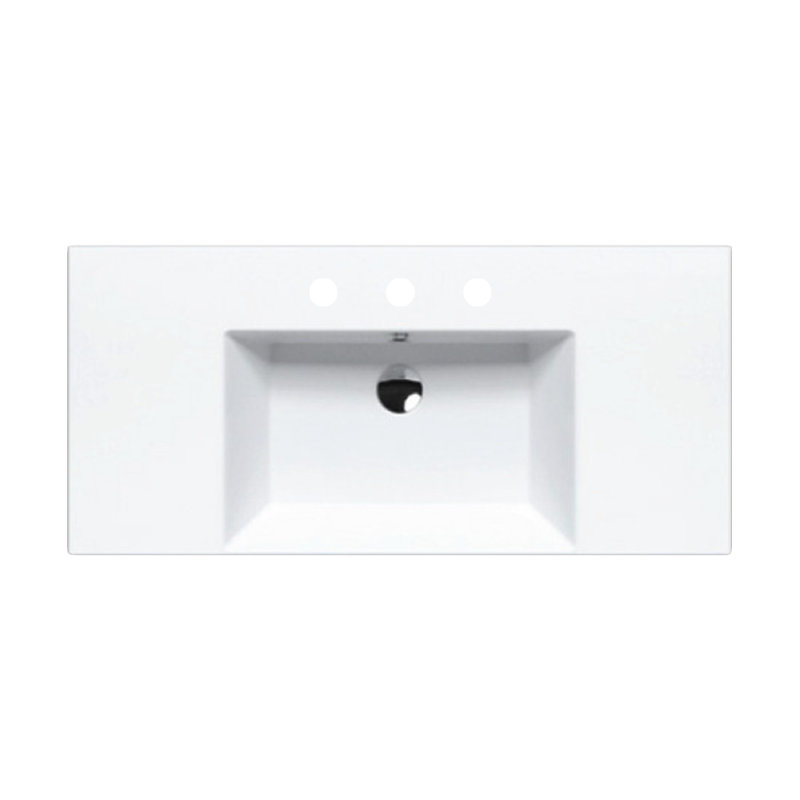 Premium Series 39.37'' L Bathroom Sink, 8" Centers