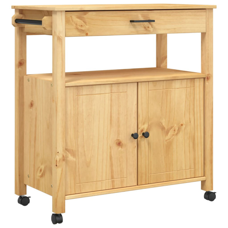 Raford Solid Wood Top Kitchen Cart