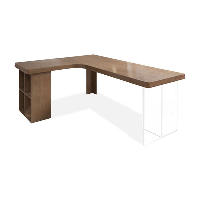Bureau de direction en L en bois massif brun noisette, H 29,53 po x l 62,99 po x P 47,24 po, Retour à gauche