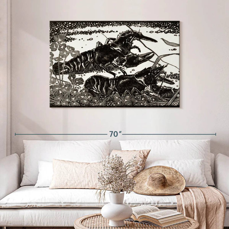 Two Crayfish, 30" H x 45" W