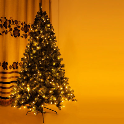 7.5ft Christmas Tree With 400 Led Lights, Artificial Hinged And Stand Pre-strung Main Material Foldable