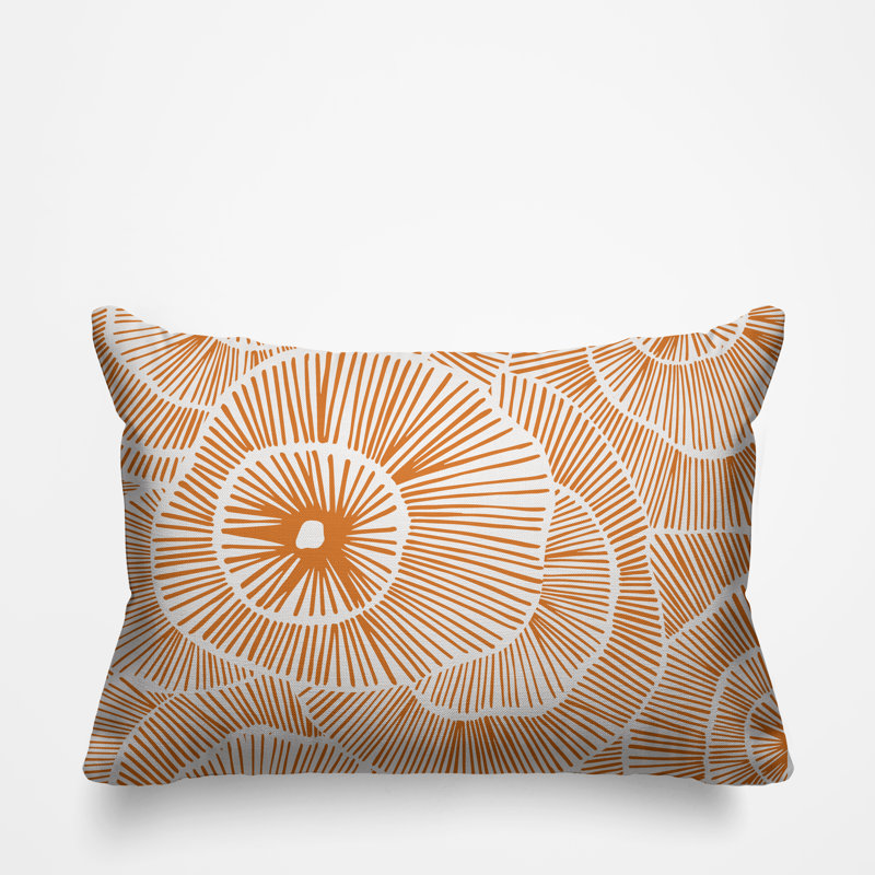 Outdoor Reversible Throw Pillow, Orange