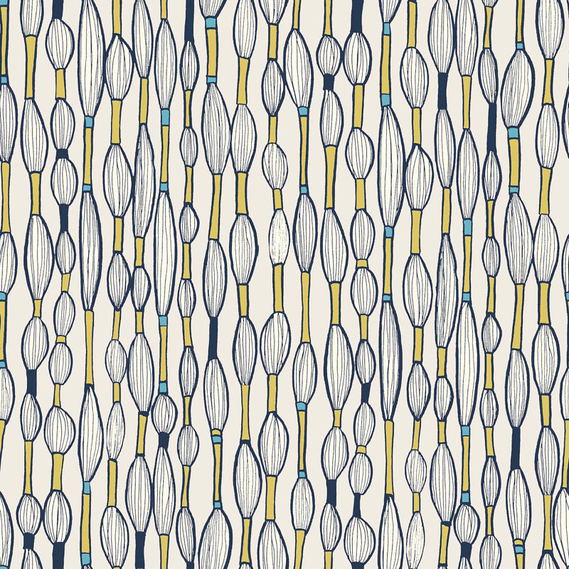 Rouleau de papier peint L 33 pi x l 20,5 po Susan Hable, Jaune