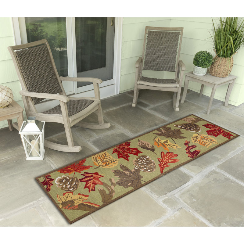 Consuello Hand Tufted Floral Indoor / Outdoor Rug, Rectangle 3'6" x 5'6"