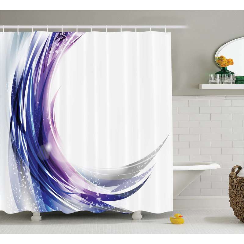 Rideau de douche à imprimé simple wave like dégradé Hyannis, H 69 po x l 105 po