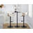 Arabelle Symphony Mid-Century Modern Adjustable Barstool With Swivel Faux Leather With Rounded T Footrest - Set Of 2-93302582-93302588