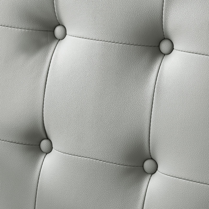 Fauteuil capitonné Vannessa, Gris, Chrome