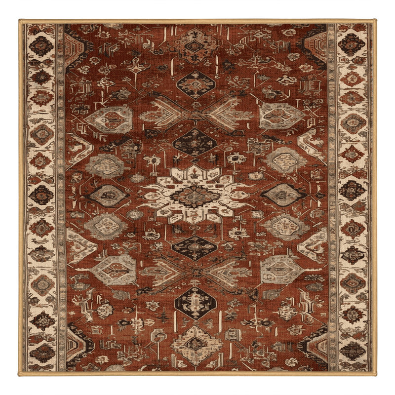 Tapis brun lavable à la machine, Carré 6 pi
