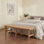 Banc de chambre en similicuir tressé