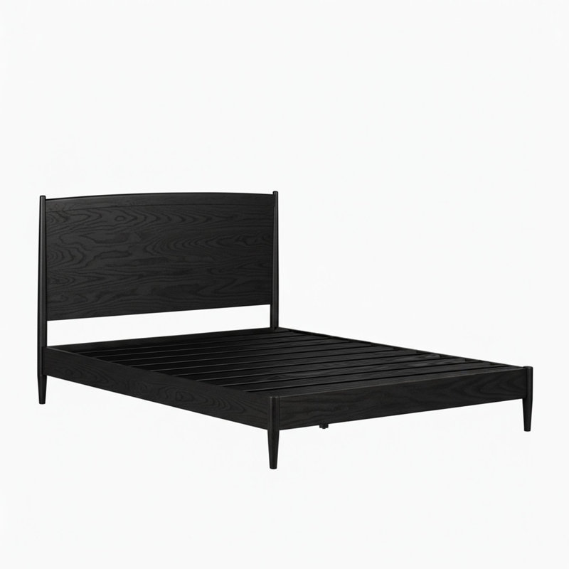 Wooden Bed, European King (160 x 200 cm), Black Oak