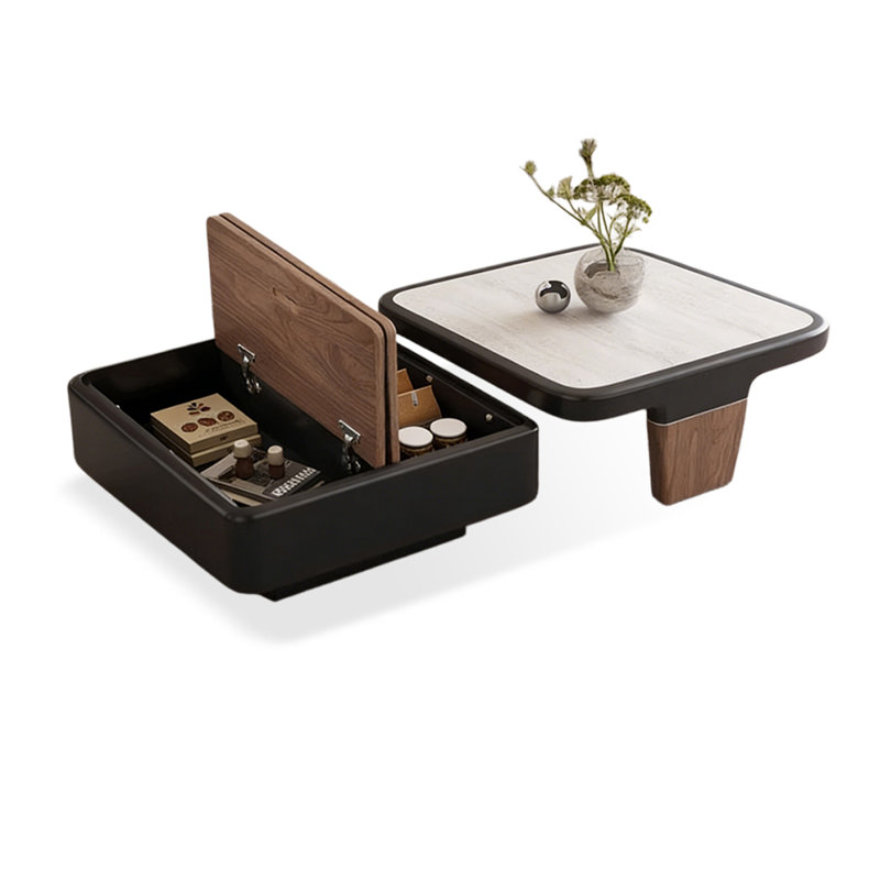 Ensemble de tables basses carrées gigognes noires