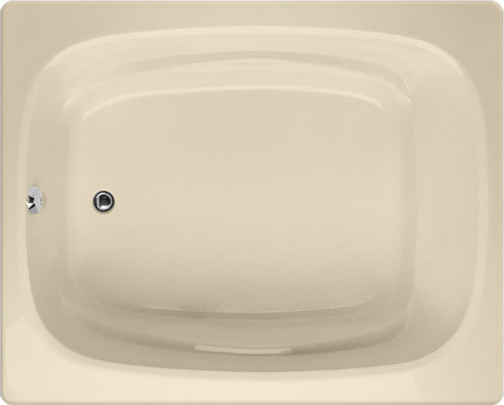 Designer Alexis 60" x 48" Soaking Acrylic Bathtub, Bone, Satin Brass