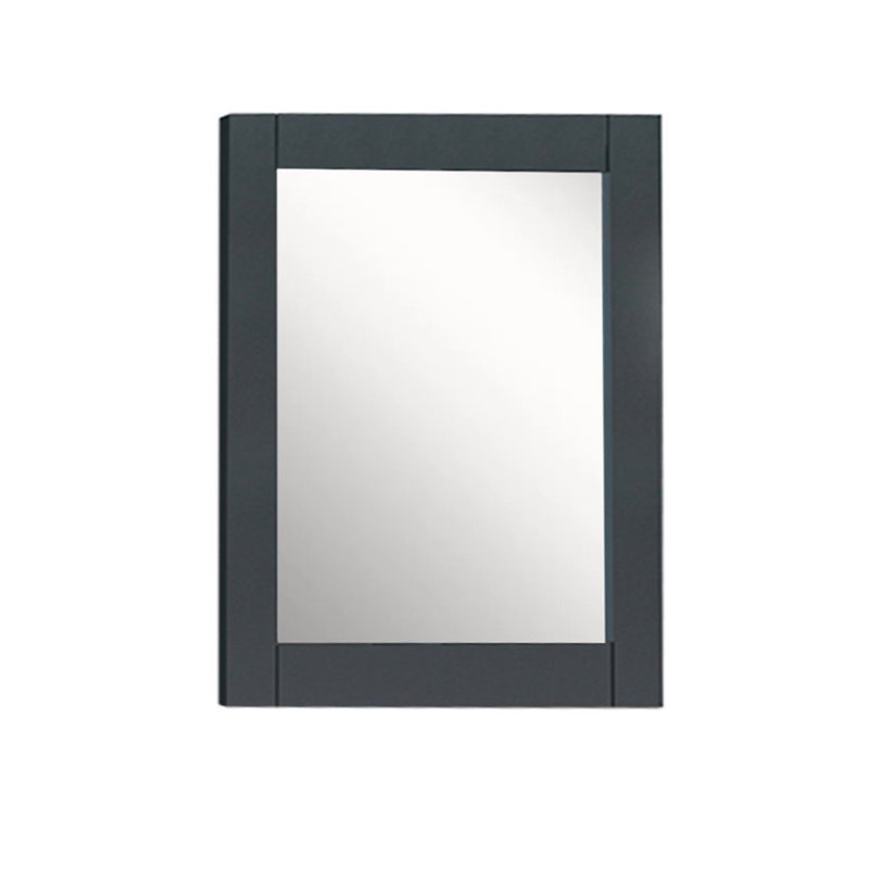 Miroir de salle de bain Olliyah, Gris foncé, 28 po x 30 po