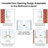 Diagram showing the medicine cabinet's reversible door swing, which can be configured for left or right opening to fit various bathroom layouts.