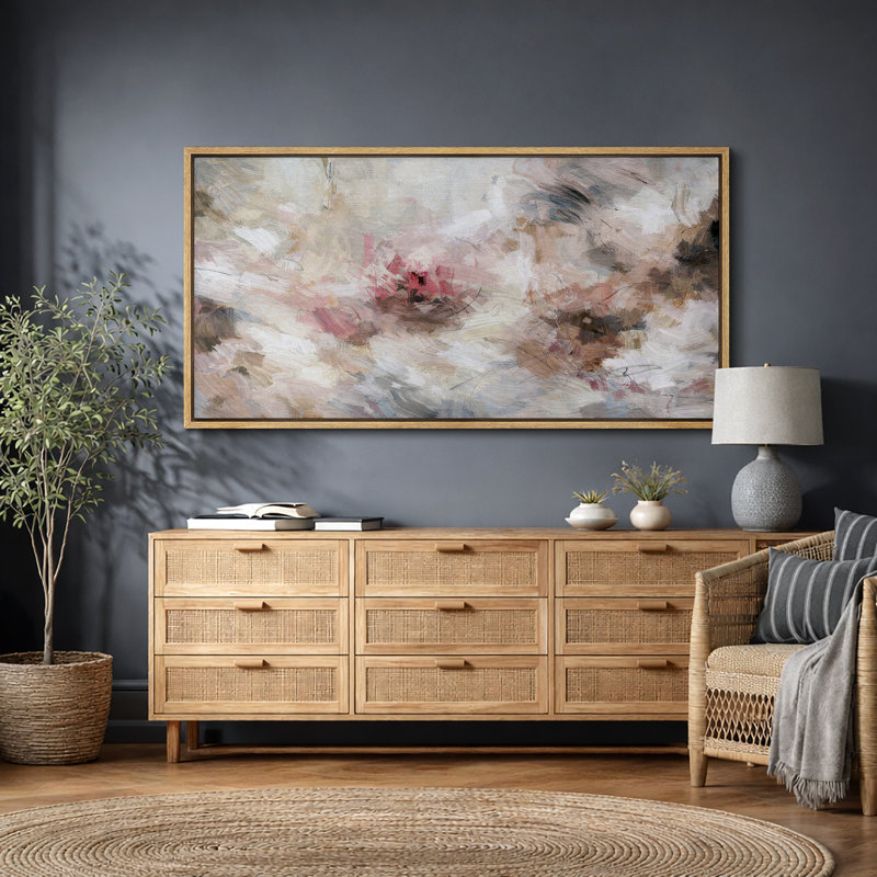 Abstrait, impression de composition florale abstraite, photos de salon romantique, impression sur toile encadrée
