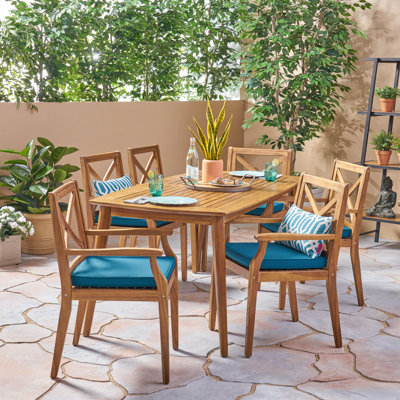 Ortonville Rectangular 6 - Person 71" Long Dining Set with Cushions by Gracie Oaks