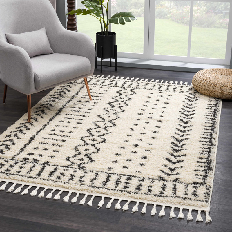 Tapis beige / noir Adein, Rectangle 8 pi 10 po x 12 pi
