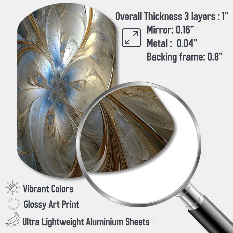 Rhode Tender Floral Whirling Spiral - Abstract Spirals Cylinder Shape Assymterical Metal Wall Art, 31" H x 19" W