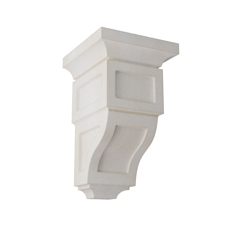 Corbeau en bois Reyes, H 14 po x l 7 po x P 7,75 po, Blanc craie cendré