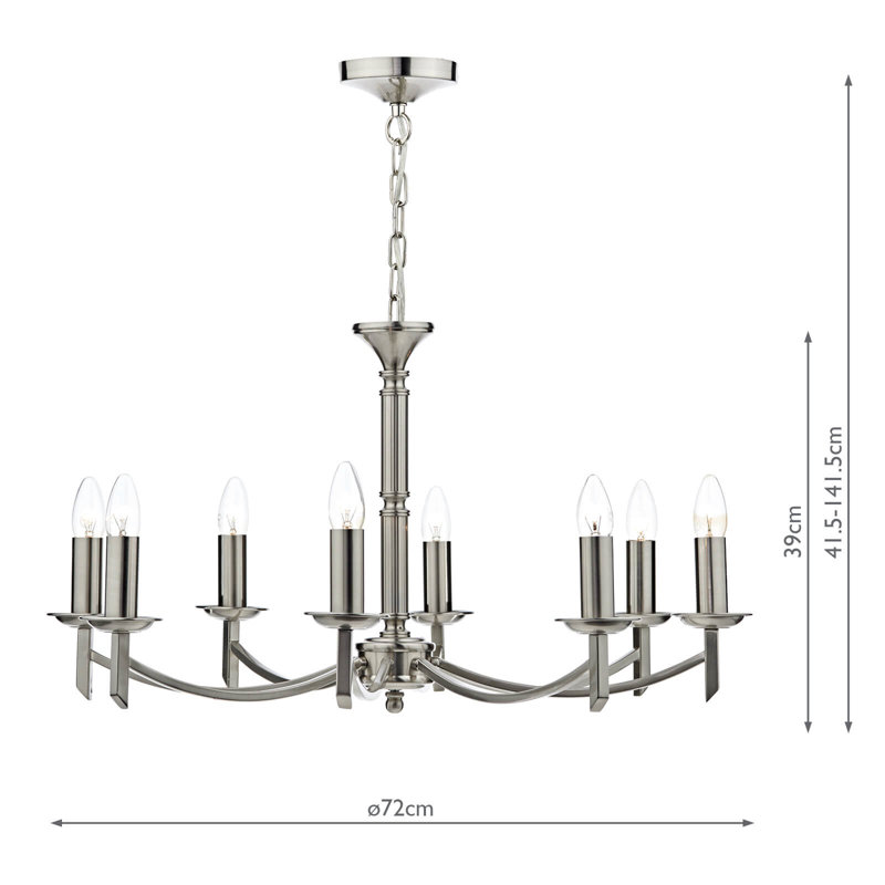 Amplas 8 - Light Candle Style Chandelier