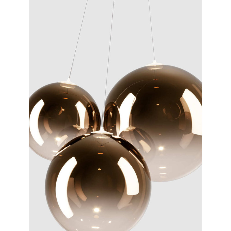 Random 3 - Light LED Pendant, Glossy Bronze