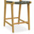 Banda Teak & Woven Leather Counter Height Stool-123280145