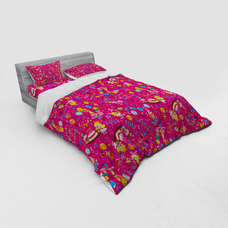 Ensemble de housse de couette en microfibre rose, Housse de couette grand + 3 pièces supplémentair