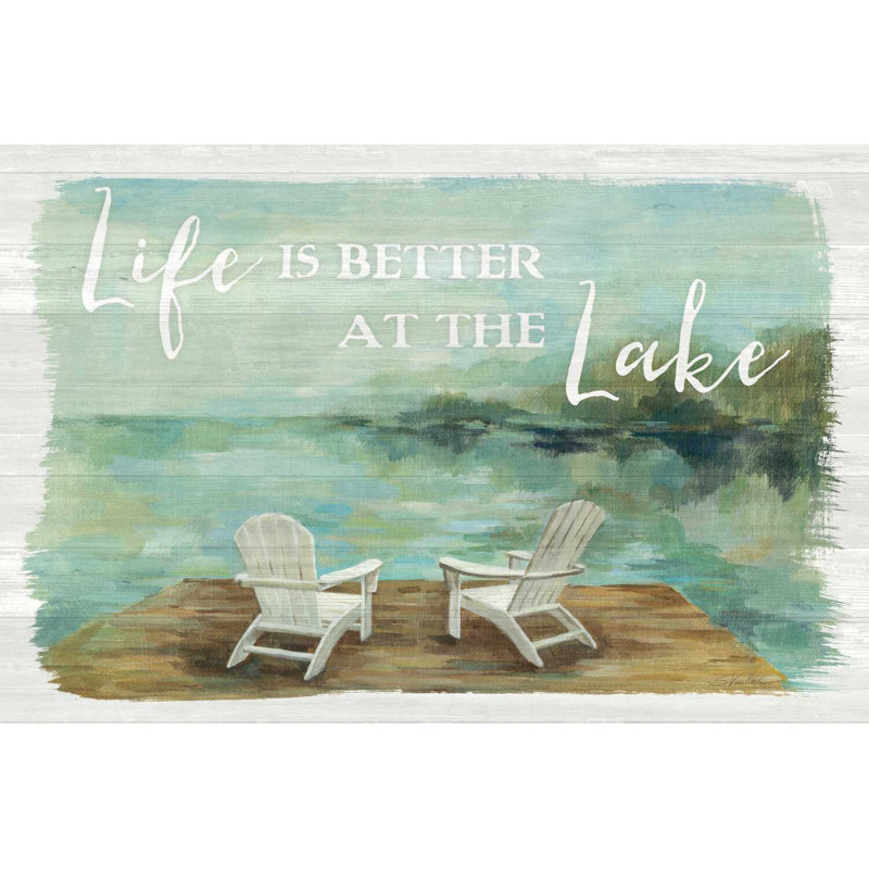 " Lakeside Retreat I " by Silvia Vassileva Painting Print, 24" H x 36" W x 1.25" D