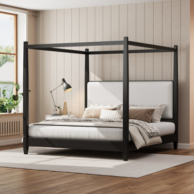 Canopy Bed With Upholstered Headboard