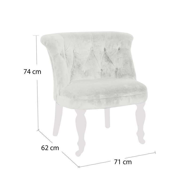 Valley Forge Velvet Chesterfield Chair, Grey
