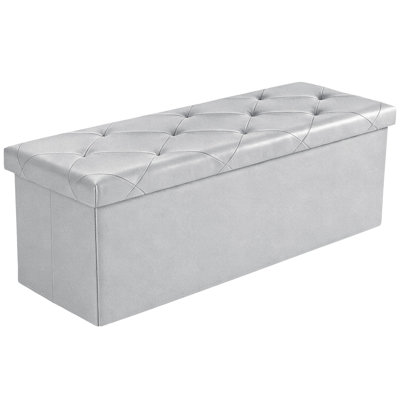 43" Wide Tufted Rectangle Standard Ottoman with Storage