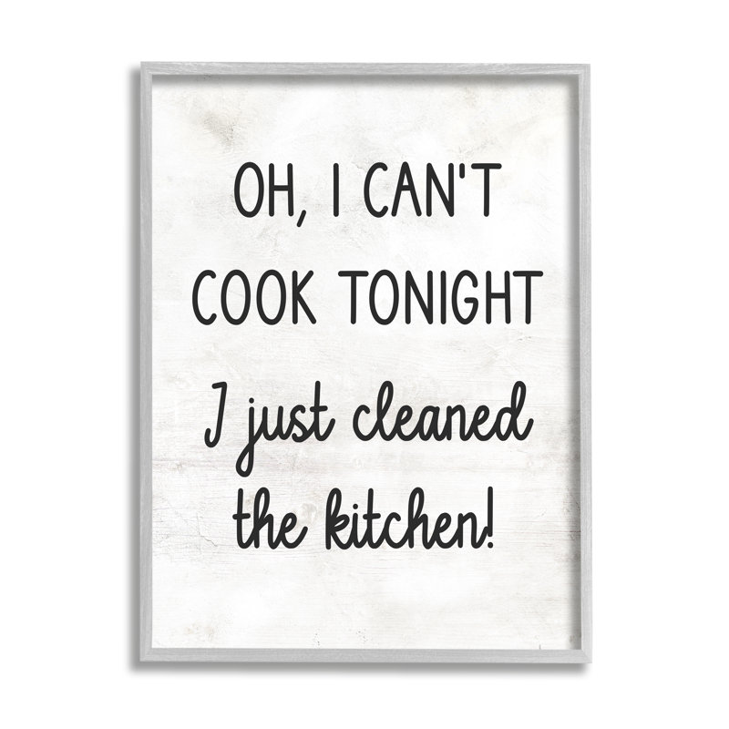 Bb-018, reproduction d'art sur toile encadrée «Don't Cook Just Cleaned by Lil 'Rue», H 20 po x l 16 po x P 1,5 po