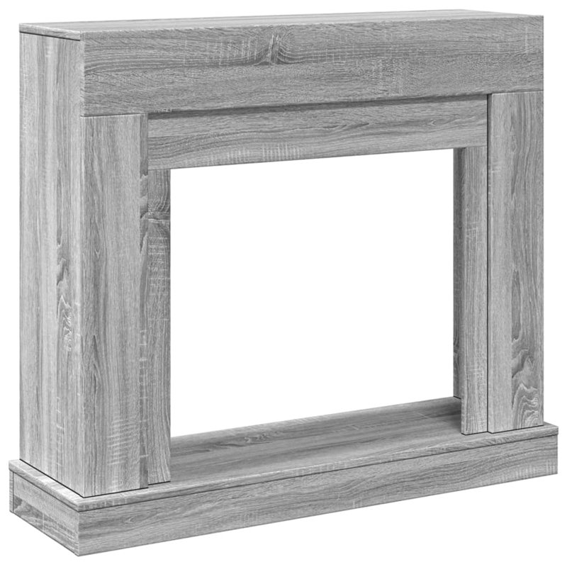 Fireplace Surround 30 Cm Engineered Wood, Grey Sonoma, 87.5cm H x 100cm W x 30cm D