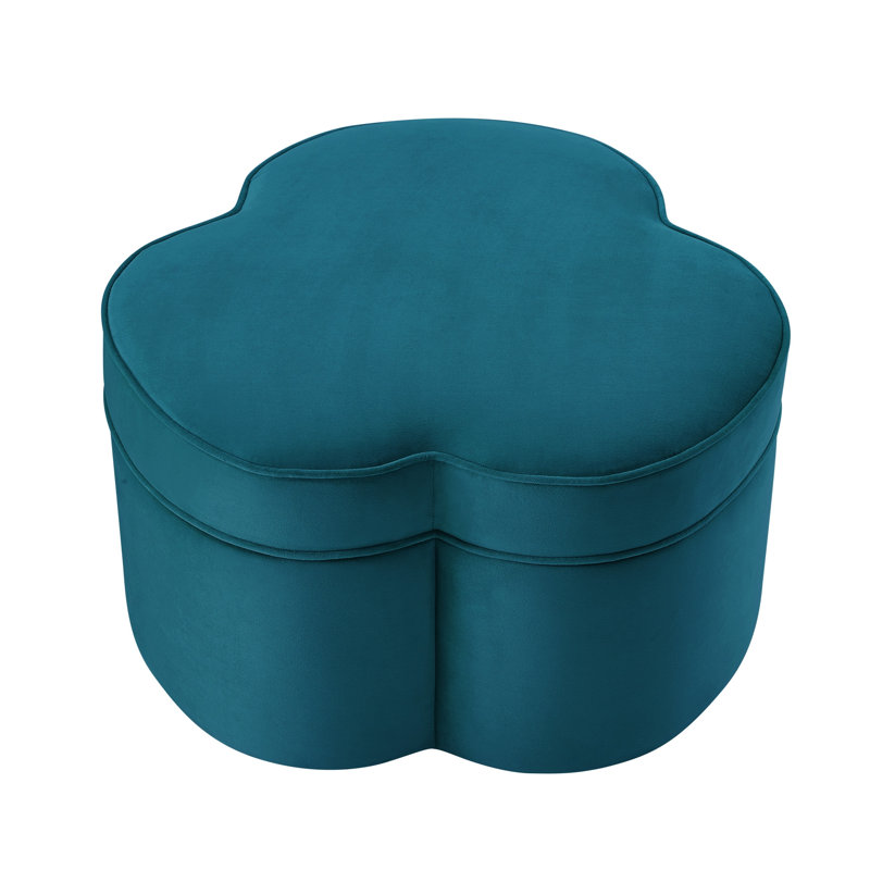 Repose-pieds de spécialité Louttit 28 po, Velours bleu sarcelle
