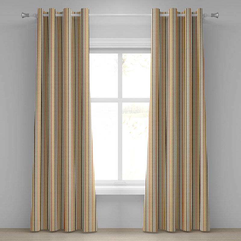 Rideau décoratif à œillets 2 panneaux Dakota Fields, 50 po x 84 po, orange moutarde, L 50 po x L 120 po