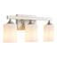 Éclairage pour salle de bain 3 lumières nickel brossé argenté-463825761