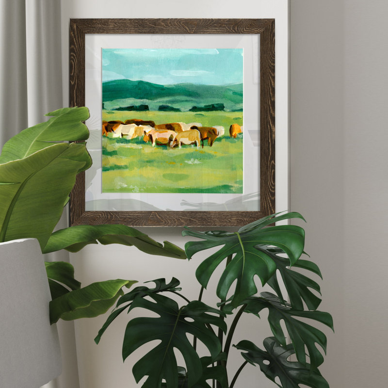 Pastel Fantasy II-impression sur toile encadrée, H 35,5 po x l 35,5 po x P 1,5 po, Cadre noyer