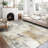 Mackeroy Quinn Abstract Beige Gray Ivory Machine Washable Area Rugs-93757788