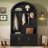 Farmhouse Fabric Arched Top Hall Tree with 5 Metal Hooks, All-in-One Mudroom Furniture with Adjustable Shelves, Mid-Century Fluted Door Entryway Bench with Wood Grain Finish for Hallway-1265832995