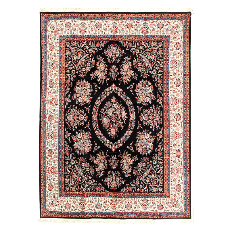 Tapis fin noué à la main 9 pi 2 po x 12 pi 5 po