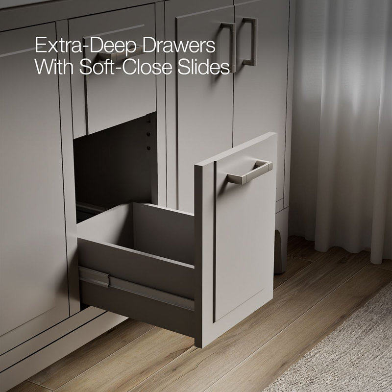 Seer 60-In Bathroom Vanity Set, Mohair Gray