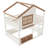Full SizeHouse Bunk Bed with Bookshelf, Safety Rails, Cabin Design, Kids Loft Bed, Space-Saving, Sturdy Pine Wood,Beige & Natural-858335604-858335602