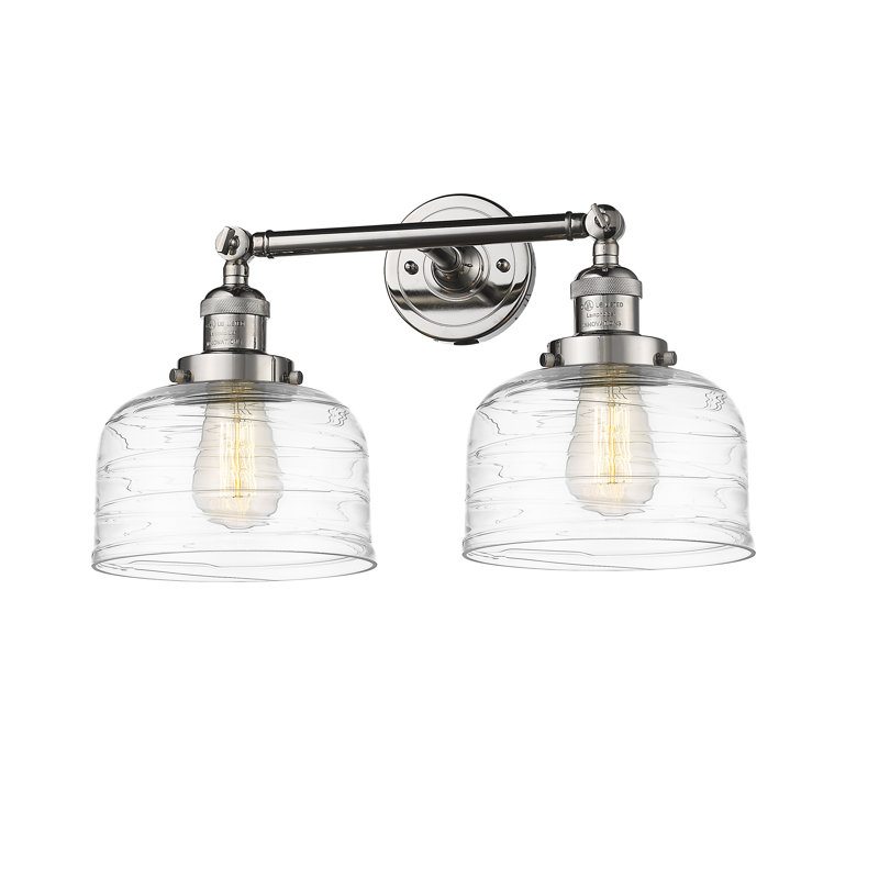 Bell - Luminaire de meuble-lavabo 19 po 2 lumières, Ampoule à DEL rétro de 6 watts, Plaqué couleur fumée, Nickel poli