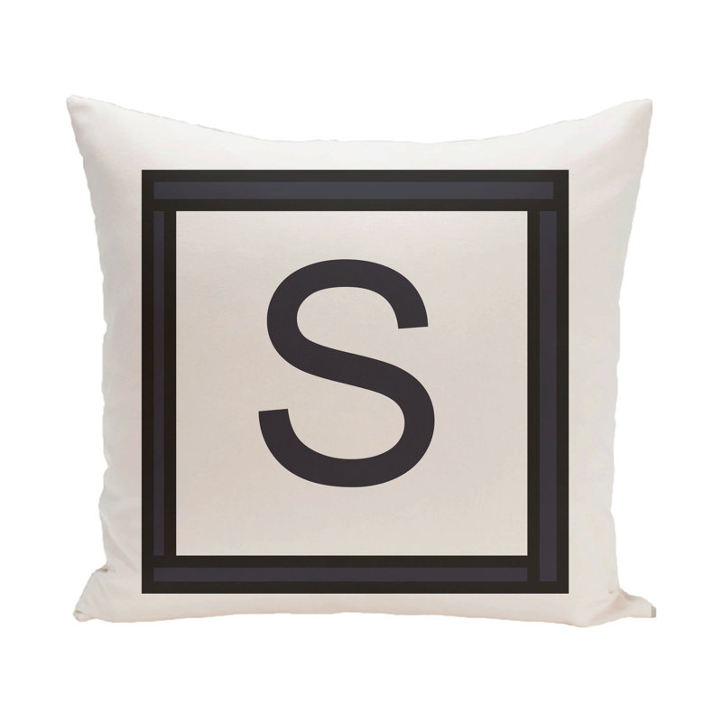  Housse de coussin carré et insert, H 16 po x l 16 po x P 2 po, Blanc/Noir, S