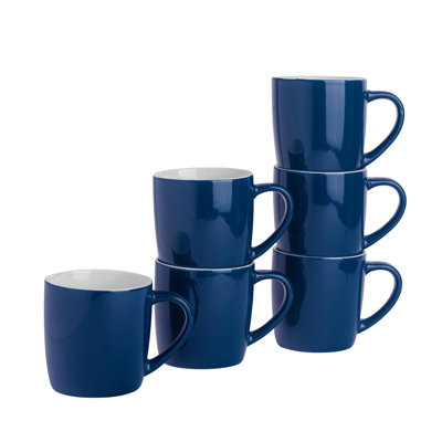 Argon Tableware - Coloured Coffee Mugs - 350ml - Pack of 6